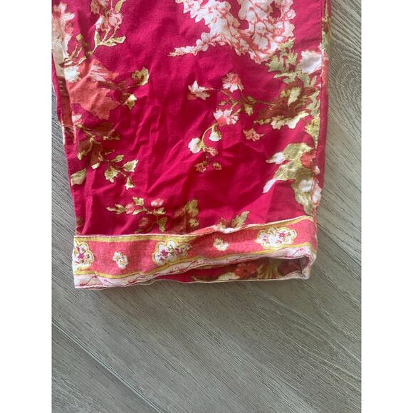 Sundance Leia Reef Pull-On Pants Floral Cropped Drawstring Pockets Medium - Picture 3 of 7